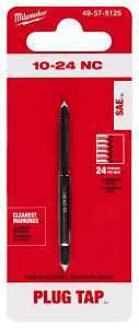 Milwaukee 49-57-5125 Straight Flute Plug Tap, 10-24 Thread, Coarse Thread, HCS