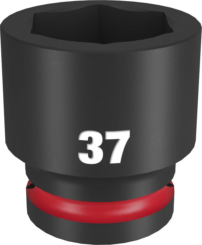 Milwaukee SHOCKWAVE Impact Duty Series 49-66-6375 Shallow Impact Socket, 37 mm Socket, 3/4 in Drive, Square Drive