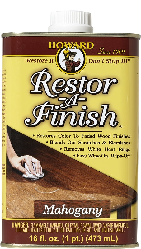 Howard RF5016 Wood Restorer, Mahogany, Liquid, 16 oz, Can