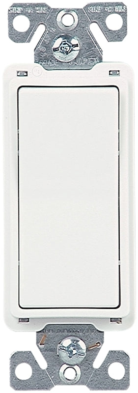 Eaton Cooper Wiring 7504W-BOX Rocker Switch, 120/277 V, Strap Mounting, Thermoplastic, White