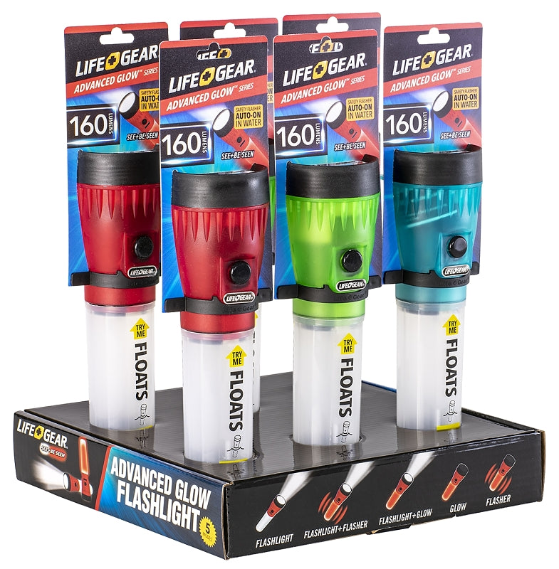 Life+Gear 41-3732 Flashlight, AA Battery, LED Lamp, 80 Lumens, 25 hr Run Time, Red