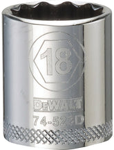 DeWALT DWMT74523OSP Hand Socket, 18 mm Socket, 3/8 in Drive, 12-Point, Vanadium Steel, Polished Chrome