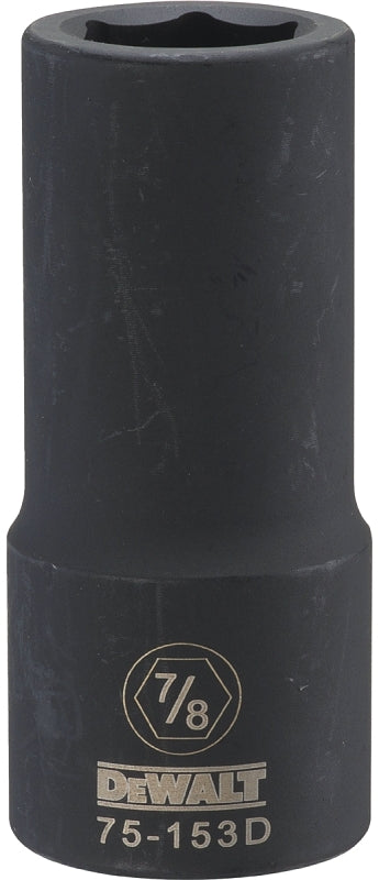 DeWALT DWMT75153OSP Impact Socket, 7/8 in Socket, 3/4 in Drive, 6-Point, CR-440 Steel, Black Oxide