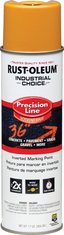Rust-Oleum 203024 Inverted Marking Spray Paint, Semi-Gloss, Caution Yellow, 17 oz, Can