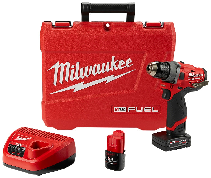 Milwaukee 2503-22 Drill/Driver Kit, Battery Included, 12 V, 2, 4 Ah, 1/2 in Chuck, Keyless Chuck