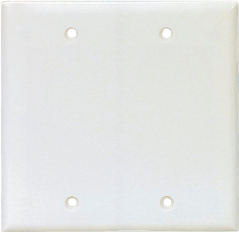 Eaton Cooper Wiring PJ23W Wallplate, 8 in L, 1/4 in W, 2 -Gang, Polycarbonate, White, High-Gloss, Box Mounting