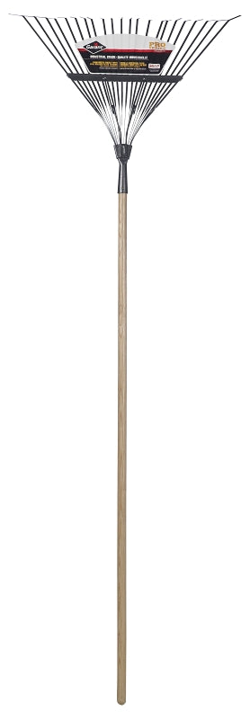 Garant GLR22 Spring Back Lawn Rake, Steel Tine, 15 in L Tine, 22-Tine, 54 in L Handle