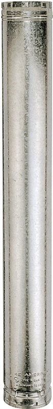 AmeriVent 6E5 Type B Gas Vent Pipe, 6 in OD, 5 ft L, Aluminum/Galvanized Steel