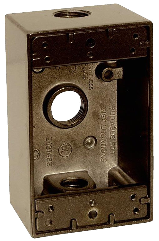 B-5AV BOX 1G WP 3 1/2IN KO BRZ