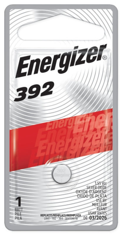 Energizer 392BPZ Coin Cell Battery, 1.5 V Battery, 44 mAh, 392 Battery, Silver Oxide