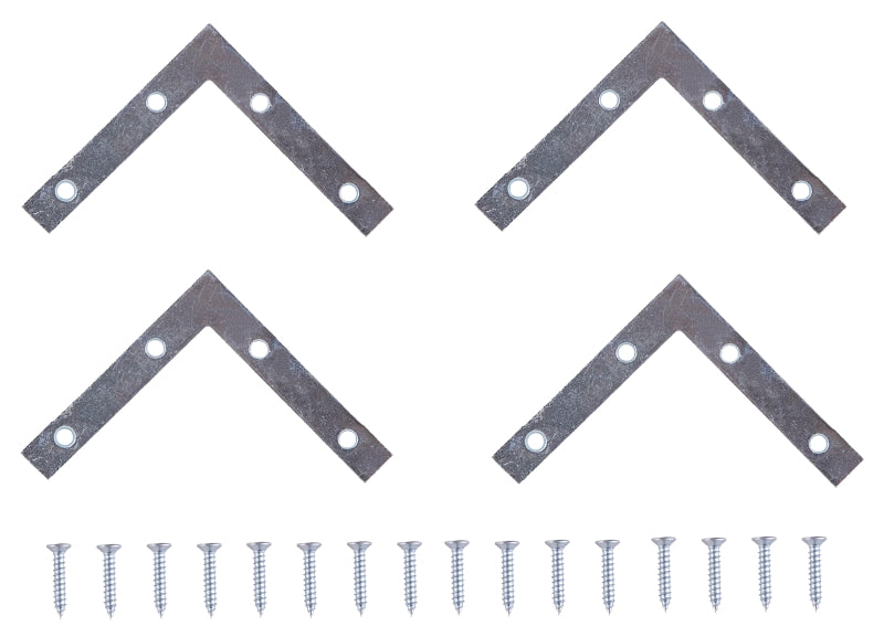 Prosource FC-Z03-C4PS Corner Brace, 3 in L, 3 in W, 1/2 in H, Steel, Zinc-Plated, 1.6 mm Thick Material