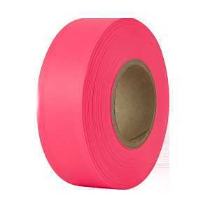 IPG 6881 Flagging Ribbon, 50 yd L, 1-3/16 in W, Pink, PVC