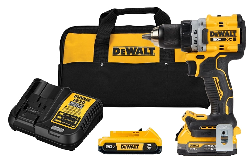 DeWALT XR Series DCD800D1E1 Drill Driver Kit, Battery Included, 20 V, 2 Ah, 1/2 in Chuck, Keyless, Ratcheting Chuck, 1/EA