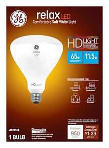 GE Industrial Solutions 43058 LED Bulb, Flood/Spotlight, BR40 Lamp, E26 Lamp Base, Dimmable, Soft White Light
