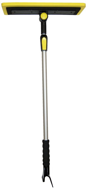 Rugg SC9070 Extendable Ice Scraper, Plastic/Rubber Blade, Yellow, 34-1/2 to 51-1/2 in L Handle