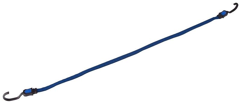 ProSource FH92106-4 Stretch Cord, 17 mm Dia, 36 in L, Polypropylene, Blue, Hook End