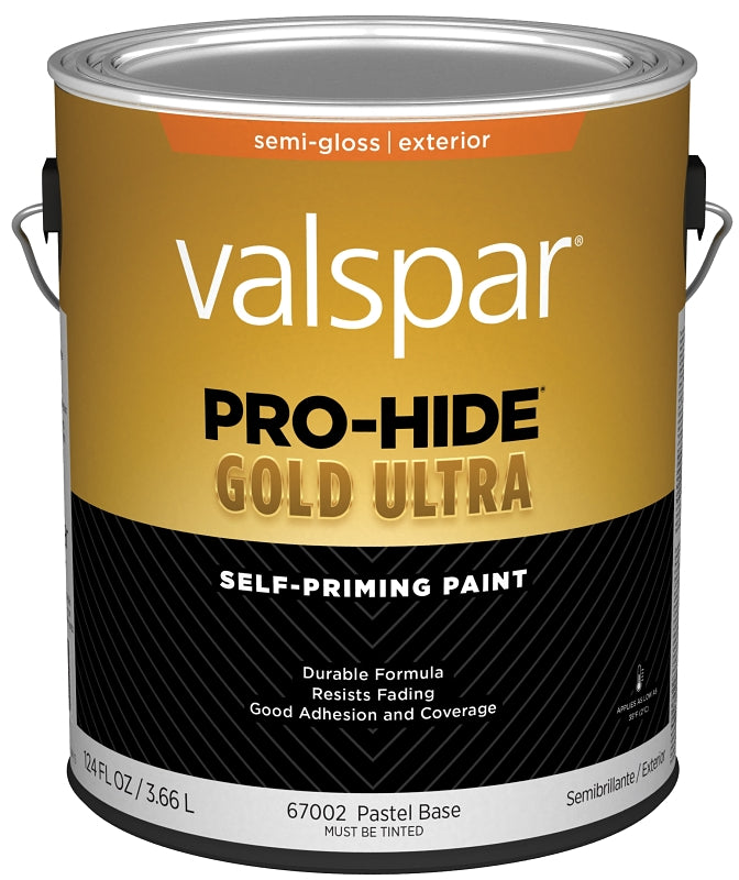 Valspar Pro-Hide Gold Ultra 6700 028.0067002.007 Latex Paint, Acrylic Base, Semi-Gloss Sheen, Pastel Base, 1 gal