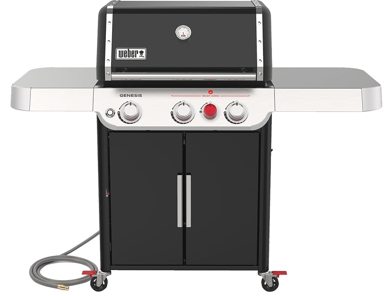 Weber GENESIS E-325s Series 37310001 Gas Grill, 39,000 Btu, Natural Gas, 3-Burner, Enclosed Cabinet Storage, Black