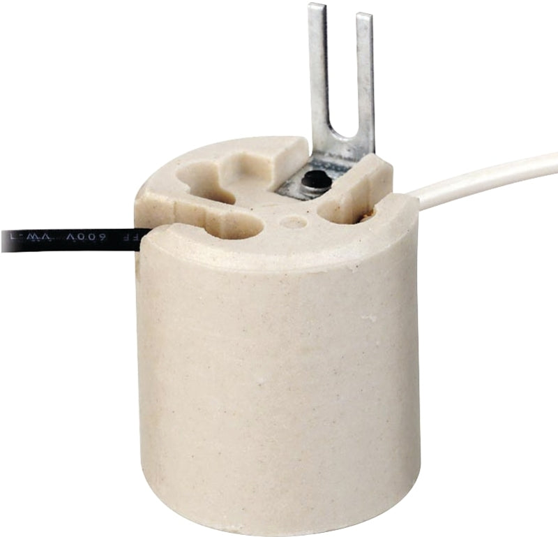 Leviton 8052-1 Lamp Holder, 250 V, 660 W, Porcelain Housing Material, White