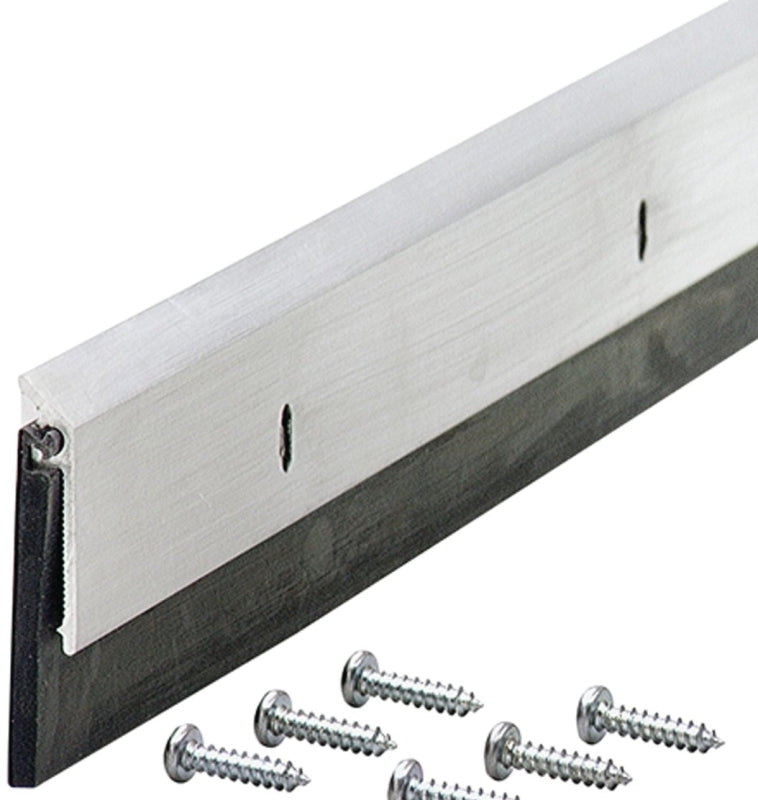 M-D 69604 Door Sweep, 48 in L, 1-1/4 in W, Aluminum Flange, EPDM Rubber Insert