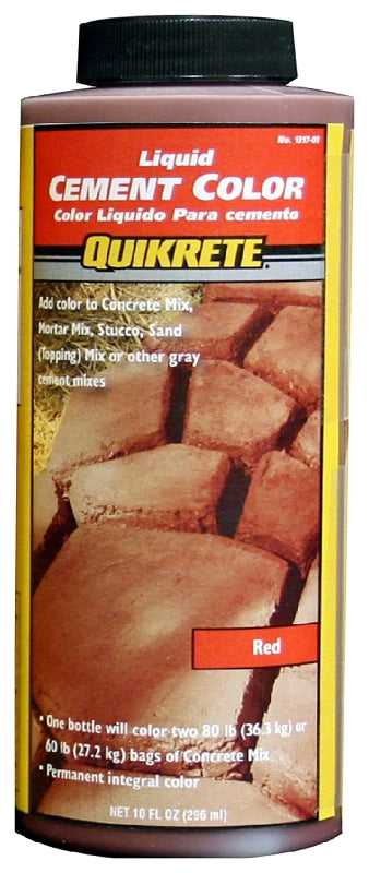 Quikrete 131703 Cement Colorant, Red, Liquid, 10 oz Bottle