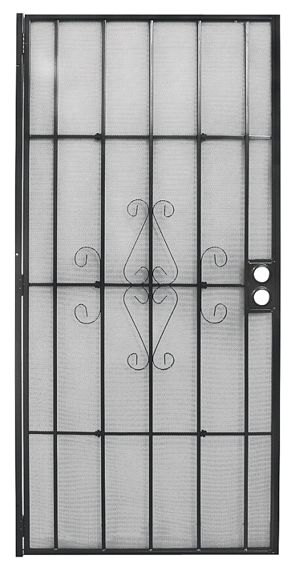 Precision Regal Series 3818BK2668 Door Screen, 80 in L, 30 in W, Steel, Black
