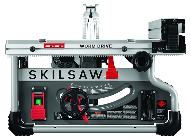 SKILSAW SPT99T-01 Portable Worm Drive Table Saw, 120 VAC, 15 A, 8-1/4 in Dia Blade, 5/8 in Arbor, 5300 rpm Speed