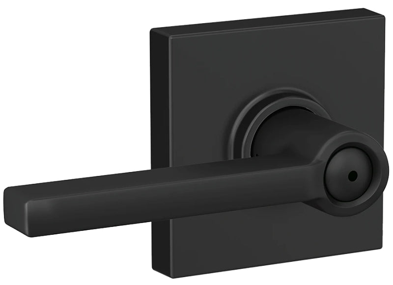 Schlage F Series F40 LAT 622 COL Privacy Lever, Mechanical Lock, Matte Black, Metal, Residential, 2 Grade