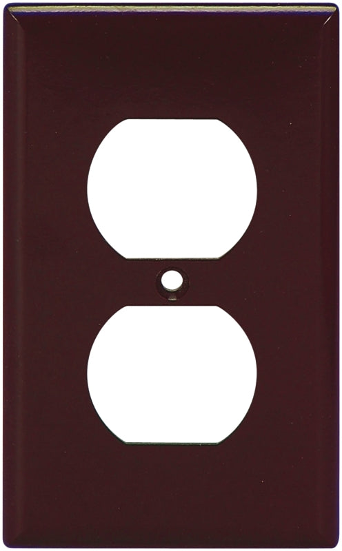 Eaton Wiring Devices 2132B-BOX Receptacle Wallplate, 4-1/2 in L, 2-3/4 in W, 1 -Gang, Thermoset, Brown, High-Gloss
