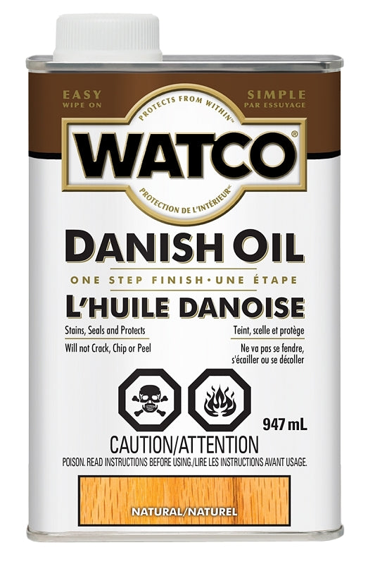 WATCO A65741 Danish Oil, Natural, Liquid, 1 qt, Can