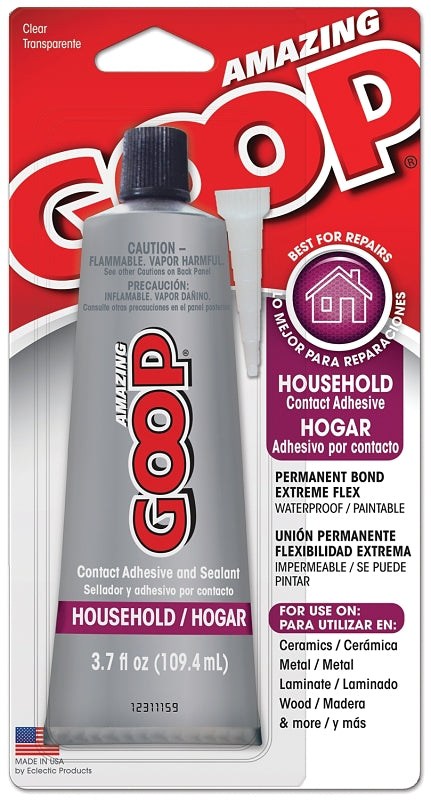 Amazing Goop 130012 Household Adhesive, Liquid, Clear, 3.7 oz, Tube