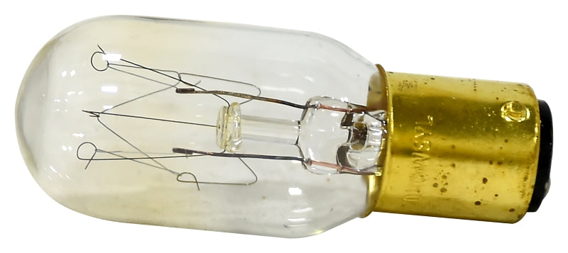 Sylvania 18200 Incandescent Lamp, 15 W, T7 Lamp, Double Contact Bayonet Lamp Base, 110 Lumens, 2850 K Color Temp