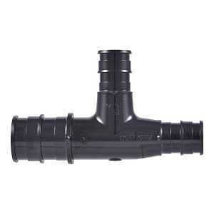 SharkBite UA454A5 Expansion Reducing Tee, 3/4 x 1/2 x 1/2 in, Barb, Polysulfone, Black, 160 psi Pressure