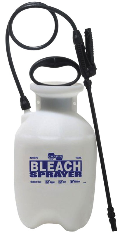 CHAPIN 20075 Bleach Sprayer, 1 gal Tank, Poly Tank, 34 in L Hose