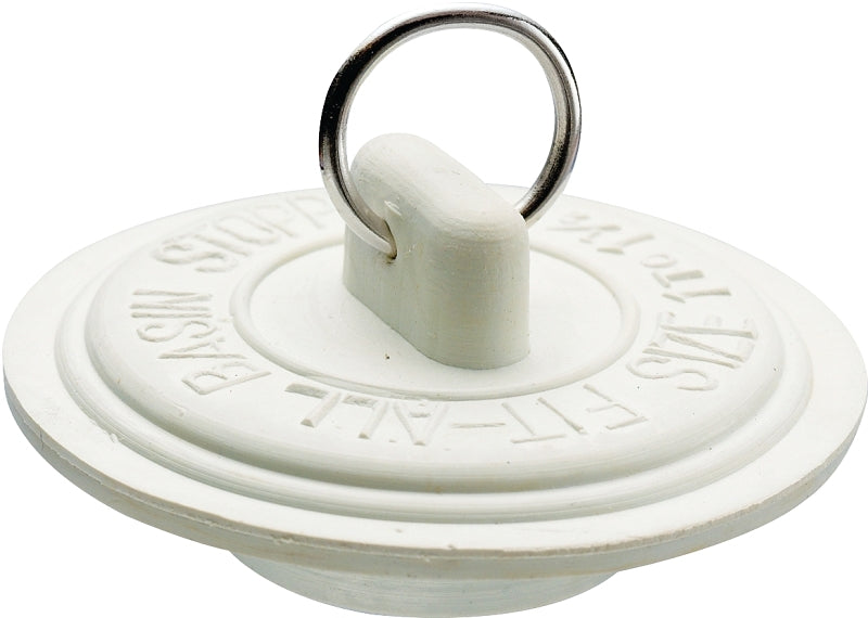 Plumb Pak PP820-2 Drain Stopper, Rubber, White, For: 1-1/2 in Sink