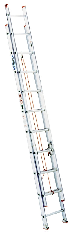 Werner D1124-2 Extension Ladder, 23 ft H Reach, 200 lb, Aluminum