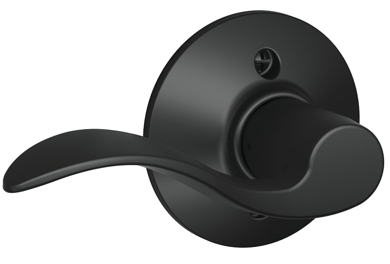 Schlage Accent Series F170ACC622LH Left Hand Dummy Lever, Mechanical Lock, Matte Black, Metal, Residential, Left Hand