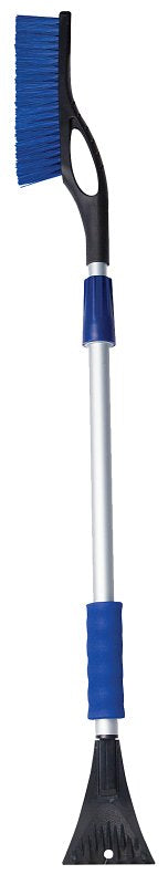 Rugg SC9063 Snowbrush/Scraper, Plastic/Polyester Blade, Aluminum Handle, Telescopic Handle, Black/Blue, 55 in OAL
