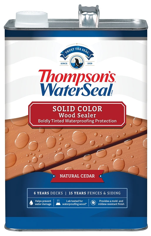 Thompson's WaterSeal TH.093601-16 Wood Sealer, Solid, Liquid, Natural Cedar, 1 gal