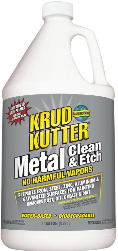 Krud Kutter ME014 Metal Clean and Etch, Liquid, Mild, Translucent Orange, 1 gal, Bottle