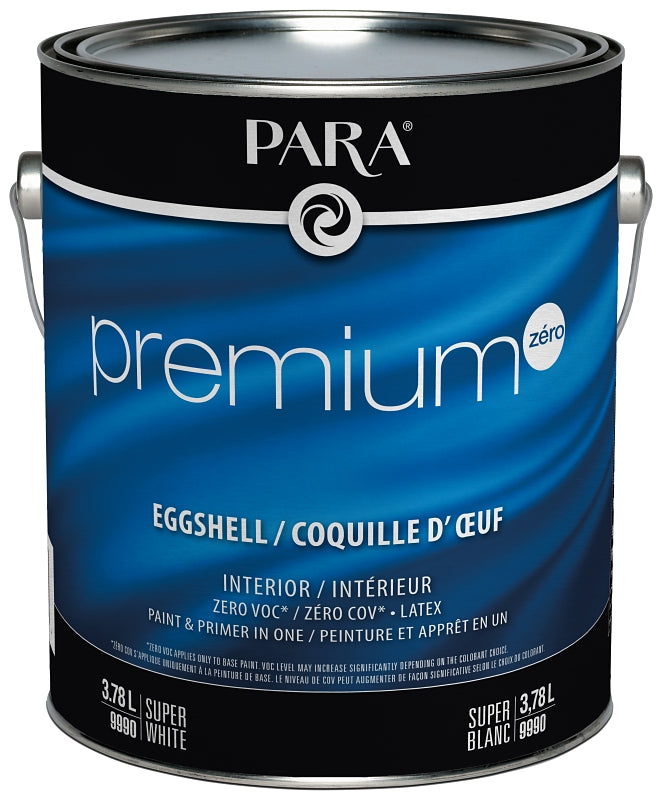 Para Premium Series 9990-16 Interior Paint, Solvent, Water, Eggshell, White, 1 gal, 420 to 480 sq-ft Coverage Area