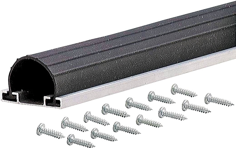 M-D 87668 Garage Door Weatherstrip, 1-5/8 in W, 2-3/4 in Thick, 18 ft L, Aluminum, Black