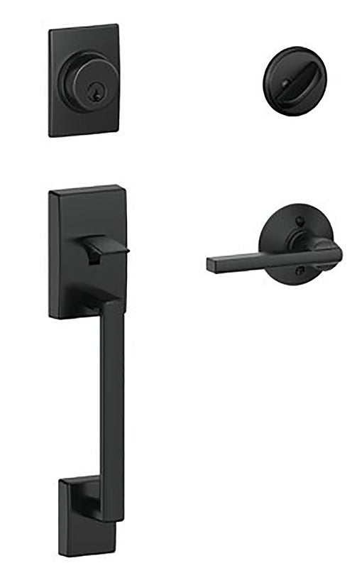 Schlage F Series F60 CEN 622 LAT Combination Lockset, Mechanical Lock, Lever Handle, Straight Design, Matte Black