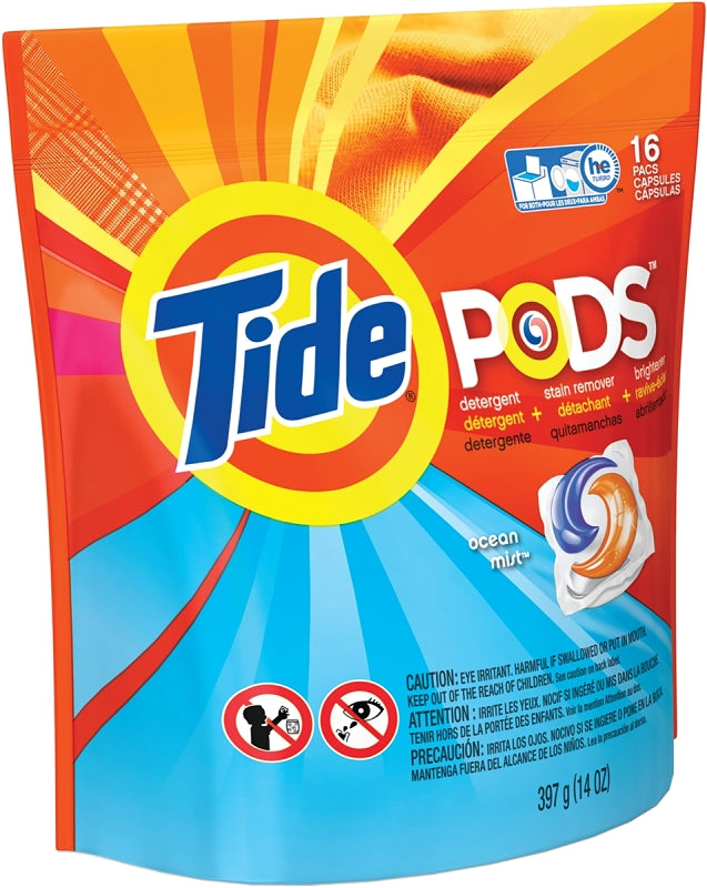 Tide 93119 Laundry Detergent, 16 CT, Powder, Ocean Mist