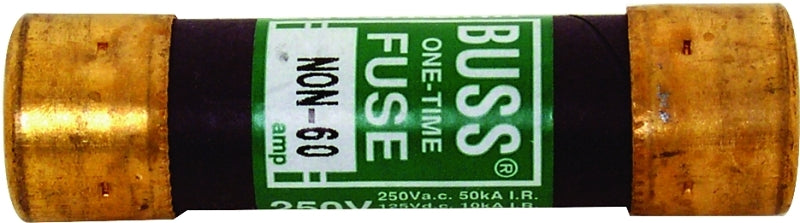 Bussmann NON-60 Fuse, 60 A, 250 VAC, 125 VDC, 50 kA Interrupt, Melamine Body, Cartridge Fuse, 10/PK