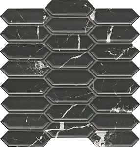 Emser Tile Elegan Series W95ELEGNE1111MPKM Porcelain Mosaic Tile, 13 in L Tile, 10 in W Tile, Pressed Edge, Nero