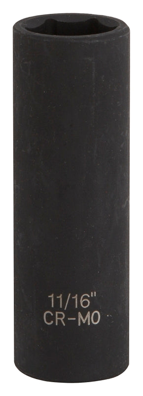 Vulcan Deep Impact Socket, 11/16 in Socket, Black Phosphate