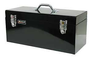 Homak BK00120920 Hand Carry Toolbox, Steel, Black, 8-1/2 x 20 x 9 in Outside
