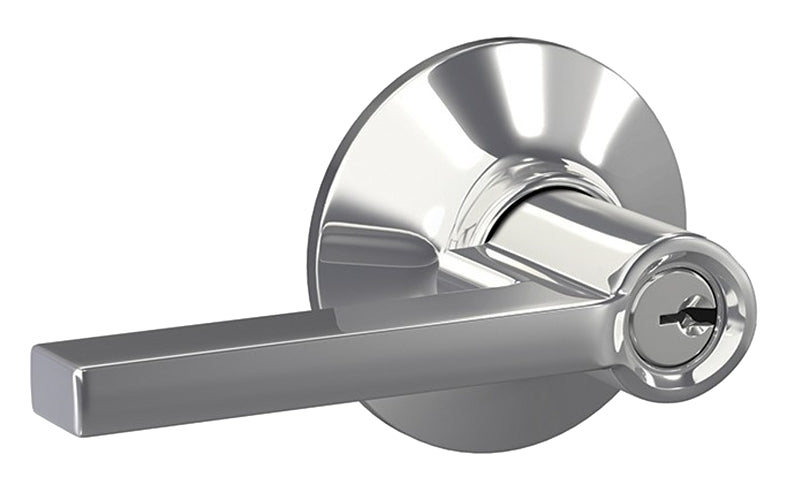 Schlage F Series F51AVLAT625 Entry Lever, Mechanical Lock, Bright Chrome, Metal, Residential, 2 Grade