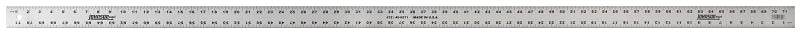 Johnson J72 Measuring Ruler, SAE Graduation, Aluminum, Clear, 2 in W
